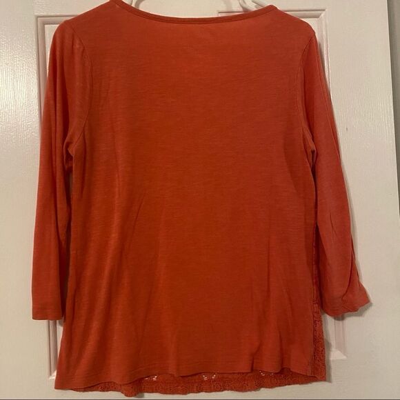 Old Navy Textured paisley Pink 3/4 Sleeve Top size medium - Picture 5 of 5